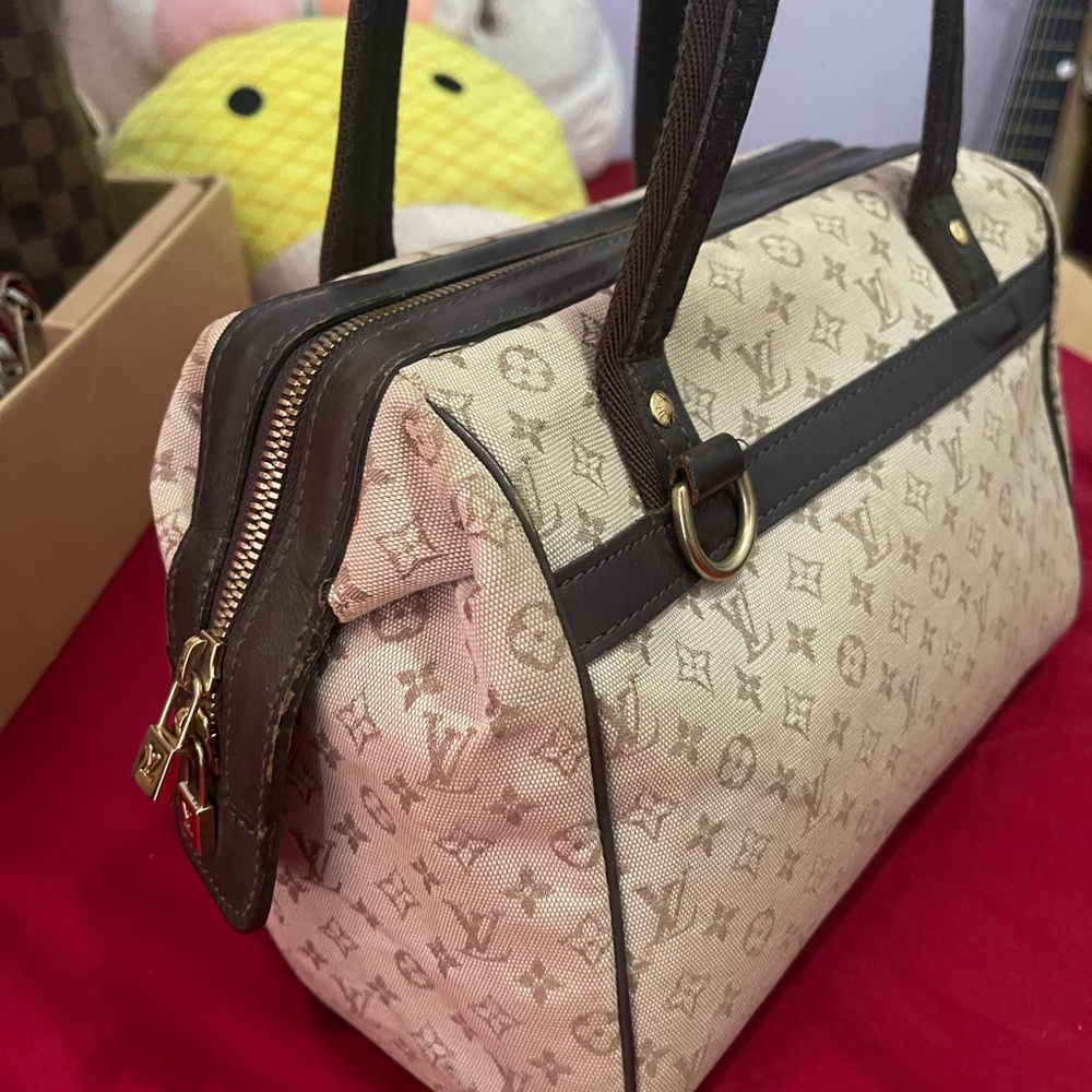LV Monogram Mini Josephine PM Hand Bag Khaki Beige